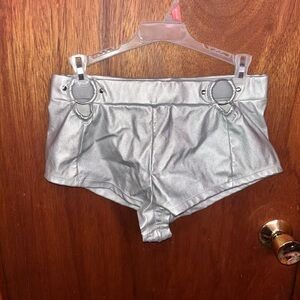 Holographic, silver, rave wear shorts🛸